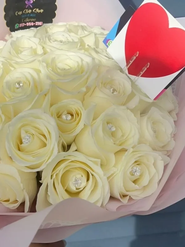 24 White Roses